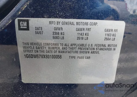 2008 Cadillac Sts V6 from USA, damaged, VIN 1G6DW67VX80100058